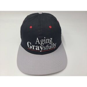 Vintage Aging Graysfully Snapback Hat Cap Funny Humor Joke Men Women Black Gray